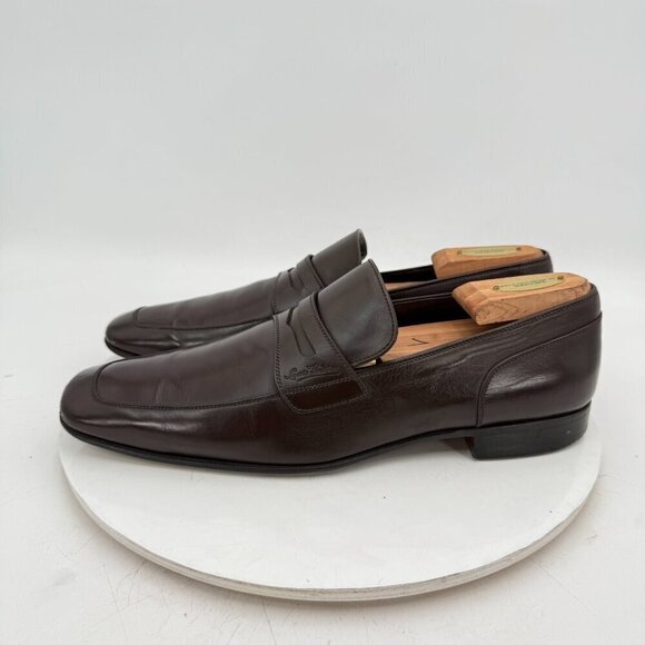 Louis Vuitton Men Size UK 8.5 US 9.5 Brown Leather Penny Loafer Dress Shoes - Picture 2 of 14